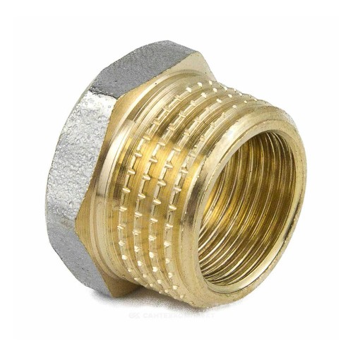 Футорка латунь никель Ду 25х20 (1"х3/4") НР/ВР 9024 ГОСТ 32585-2013 Aquasfera 9024-05