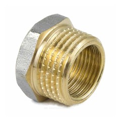 Футорка латунь никель Ду 32х20 (1 1/4"х3/4") НР/ВР 9024 ГОСТ 32585-2013 Aquasfera 9024-06