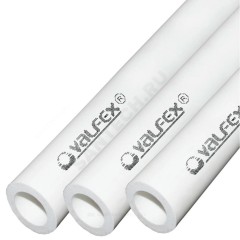 Труба PP-R белая Дн 20х1,9 Ру10 SDR11 Т<20С L=4м VALFEX 10103020