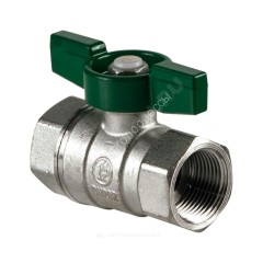 Кран шаровой латунь хром R251W Ду 25 Ру35 ВР бабочка зеленая Giacomini R251WX025