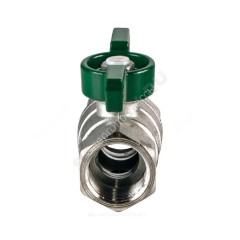 Кран шаровой латунь хром R251W Ду 25 Ру35 ВР бабочка зеленая Giacomini R251WX025