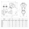 Клапан балансировочный ручной латунь R206B Ду 20 G3/4" A Ру25 ВР Kvs=5.5м3/ч с измерительными ниппелями Giacomini R206BY004