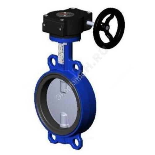 Затвор дисковый поворотный чугун VPI4449-08EP Ду 150 Ру16 межфл с редуктором диск нерж манжета EPDM Tecofi VPI4449-08EP0150