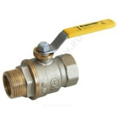Кран шаровой латунь никель газ R734LG Ду 32 ВР/НР полнопроходной рычаг Giacomini R734LGAX006