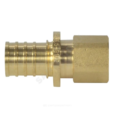 Муфта для PE-X труб аксиальная латунь Дн 25х3/4" ВР РОС