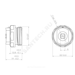 Кран Маевского ручной латунь Ду 15 Ру10 G1/2" НР под отвертку Ogint