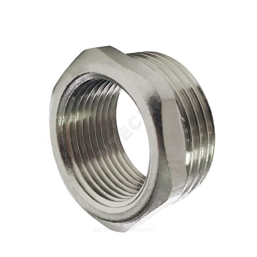 Футорка латунь никель Ду 32х25 (1 1/4"х1") НР/ВР VALFEX VF.581.N.114.100