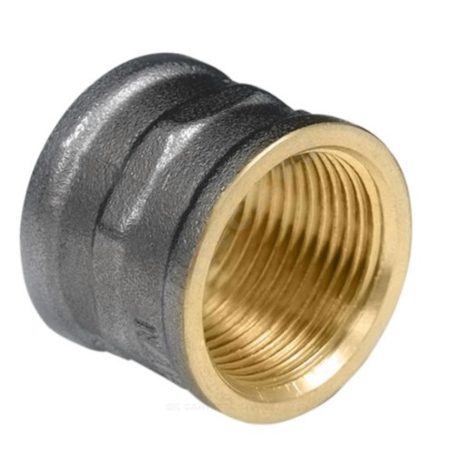 Муфта латунь никель Ду 15 (1/2") ВР 9018 ГОСТ 32585-2013 Aquasfera 9018-01
