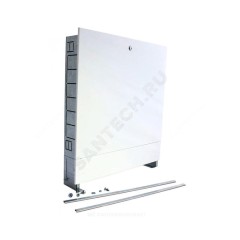 Шкаф коллекторный встраиваемый сталь ШРВ-6 1153х120-190х650-730мм RAL 9016 (Белый) STAHLMANN SCC-0002-001718