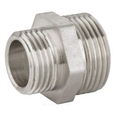 Ниппель латунь никель переходной Ду 25х20 (1"х3/4") НР LD LD.67.503.25х20
