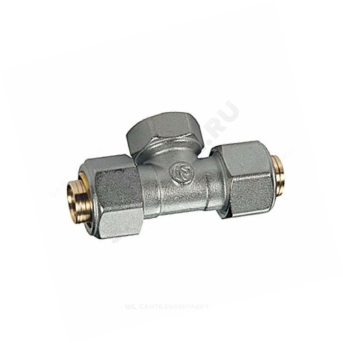 Тройник МП латунь хром обжим Дн 18х1/2"х18 ВР R566AM Giacomini R569MX052