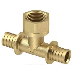 Тройник для PE-X/PE-RT труб аксиальный латунь Дн 25х3/4" ВР RTP (РосТурПласт) 28411