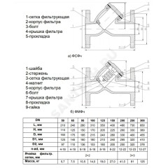 Фильтр сетчатый Y-образный чугун Ду 250 Ру16 Тмакс=90 oC фл ФСч RMCX
