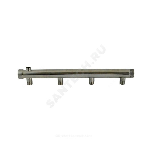 Коллектор нержавеющая сталь Ду 32 1 1/4" ВР/НР на 2 вых 3/4" НР м/о 150мм Элит-Металл 3200