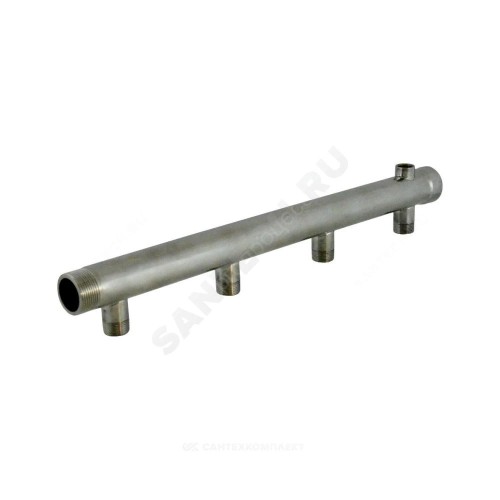 Коллектор нержавеющая сталь Ду 32 1 1/4" ВР/НР на 4 вых 3/4" НР м/о 150мм Элит-Металл 3202