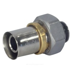 Соединитель МП латунь пресс Дн 20х1/2" под конус с накидной гайкой RM179E Giacomini RM179Y116