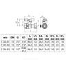 Кран для манометра 3-ходовой латунь 1124 Standard никель Ду 15 Ру40 ВР/нак. гайка G1/2"-G1/4" Aquasfera 1124-01