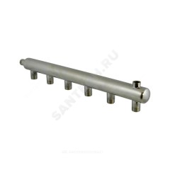 Коллектор нержавеющая сталь Ду 25 3/4" НР на 6 вых 1/2" НР м/о 150мм Элит-Металл 1054