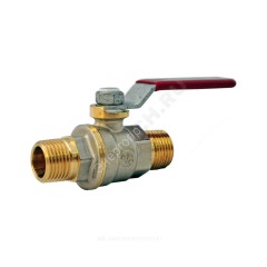 Кран шаровой латунь никель R913L Ду 25 Ру35 НР полнопроходной рычаг красный шар DADO Giacomini R913LX025