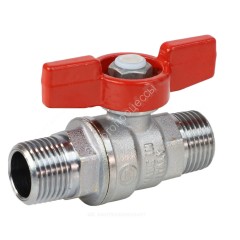 Кран шаровой латунь хром R253D Ду 25 Ру35 НР бабочка красная Giacomini R253X005