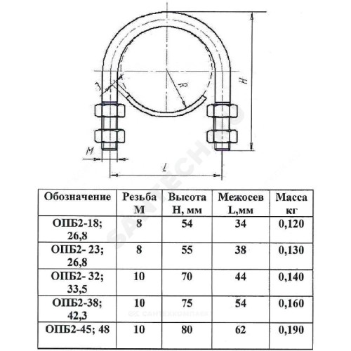 Опора сталь ОПБ-2 подвижная Ду 40 (Дн 44,5-48) КАЗ