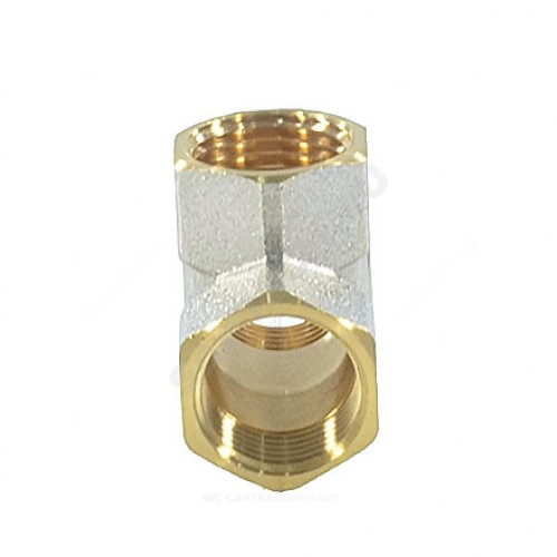 Тройник латунь никель Ду 32 (1 1/4") ВР/ВР 9007 ГОСТ 32585-2013 Aquasfera 9007-04