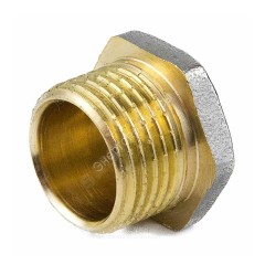 Заглушка латунь никель Ду 15 (1/2") НР 9017 ГОСТ 32585-2013 Aquasfera 9017-01