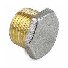 Заглушка латунь никель Ду 32 (1 1/4") НР 9017 ГОСТ 32585-2013 Aquasfera 9017-04