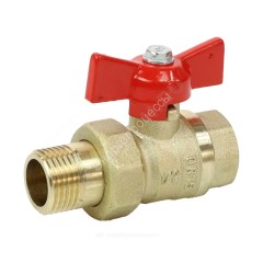 Кран шаровой латунь Стандарт 232 аналог 11б27п1 Ду 20 Ру40 ВР/"американка" полнопроходной бабочка красная ГАЛЛОП 107169