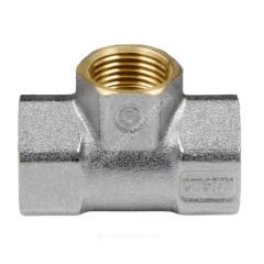 Тройник латунь никель переходной Ду 25х20х25 (1"х3/4"х1") ВР/ВР 9008 ГОСТ 32585-2013 Aquasfera 9008-03