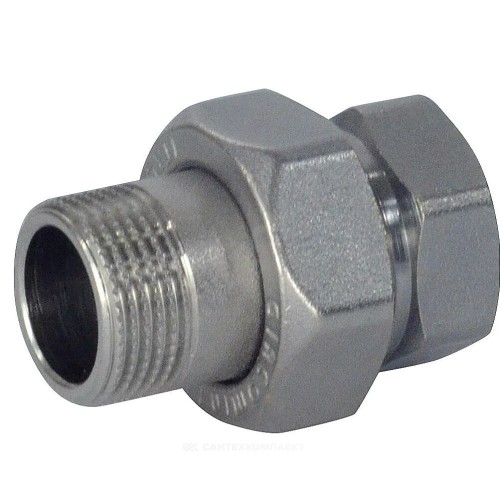 Соединитель латунь хром американка Ду 40 (1 1/2") прямой ВР/НР R18 Giacomini R18X017