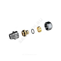 Муфта МП латунь хром Дн 26х3,0х3/4" НР R187M Giacomini R187MX105