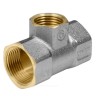 Тройник латунь никель переходной Ду 32х25х32 (1 1/4"х1"х1 1/4") ВР/ВР 9008 ГОСТ 32585-2013 Aquasfera 9008-06