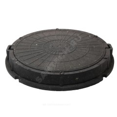 Люк полимер (легкий) черный круглый 750х630 h=90мм m=34кг 30кН ПП-630 ТехПласт
