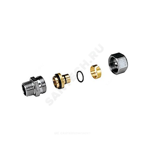 Муфта МП латунь хром Дн 18х2,0х1/2" НР R187M Giacomini R187MX057